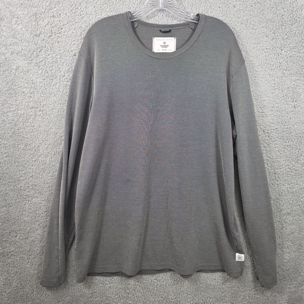 Reigning Champ Shirt Men's Gray Long Sleeve Crewneck Canada Size XL